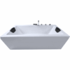 Badewanne 180×80 cm, freistehend / Einbau, für 2 Personen, glasfaserverstärktes Sanitäracryl, Caribia X-TUBE Badewanne, Made in Germany