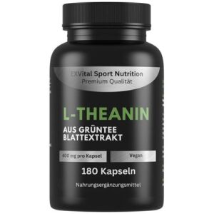 EXVital® L-Theanin Kapseln, Aus Grüntee Blattextrakt, 180 Kapseln