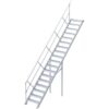 Euroline 510 Treppe 45° 1000mm Stufenbreite 18 Stufen Alu gerieft