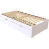 ABC MEUBLES Ausziehbett 90×190 Malo aus Massivholz – Weiß