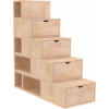 ABC MEUBLES Treppenregal 125 cm – Roh (ohne Lack)