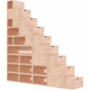 ABC MEUBLES Treppenregal 225 cm – Roh (ohne Lack)