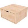 ABC MEUBLES Aufbewahrungswürfel Holz 50×50 cm + Schublade – Roh (ohne Lack)
