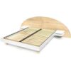 ABC MEUBLES 2 Sitzer Holzbett 140×190 mit Kopfteil und Nachttischen ARC – Weißer / natürlicher Lack