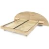 ABC MEUBLES 2 Sitzer Holzbett 140×190 mit Kopfteil und Nachttischen ARC – Roh (ohne Lack)