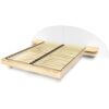 ABC MEUBLES 2 Sitzer Holzbett mit Kopfteil und Nachttischen ARC – 160×200 – Naturlack/Weiß