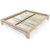 ABC MEUBLES Holzbett 140×200 King Solid – Roh (ohne Lack)