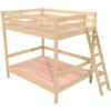 ABC MEUBLES Etagenbett 2-Sitzer 160×200 für Erwachsene Treppe Holz Sylvia – Roh (ohne Lack)