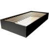 ABC MEUBLES Bettkasten 90×200 – 1-Sitzer aus Massivholz – Schwarz