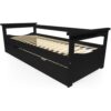ABC MEUBLES Ausziehbett 80×200 Topaze aus Massivholz – Schwarz