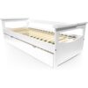 ABC MEUBLES Ausziehbett 90×200 Topaze aus Massivholz – Weiß