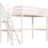 ABC MEUBLES Hochbett holz Sylvia 120×200 mit Müllertreppe – Weiß
