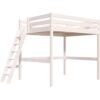 ABC MEUBLES Hochbett aus holz Sylvia 160×200 schräger Leiter – Weiß