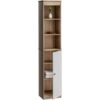 Casaria® Badezimmerhochschrank Braun/Weiß 170x34x26cm