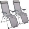 Casaria® Gartenstuhl Hochlehner 2er-Set Anthrazit Alu