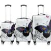 Deuba® Hartschalenkoffer-Set Butterfly 3-tlg Polycarbonat