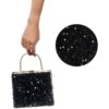 CHAKS Samt-Tasche mit Pailletten Schwarz Erwachsene