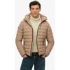 129.99 Superdry Herren Gesteppt Fuji Kapuzenjacke, Beige, Größe: XL