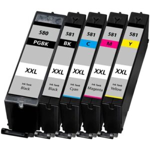 TonerPartner Multipack kompatibel zu Canon PGI-580XXL + CLI-581CMYK XXL (2078C005) enthält 5x Tintenpatrone