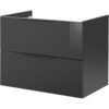 Waschtischunterschrank Luna / Hochwertiger Badschrank Mit Soft-close-system / Maße (b X H X T): Ca. 80 X 60,5 X 49 Cm / Waschbeckenunterschrank Mit 2 Schubladen / Korpus & Front: Schwarz‘-‚ – Fackelmann