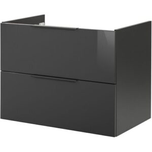 Waschtischunterschrank Luna / Hochwertiger Badschrank Mit Soft-close-system / Maße (b X H X T): Ca. 80 X 60,5 X 49 Cm / Waschbeckenunterschrank Mit 2 Schubladen / Korpus & Front: Schwarz‘-‚ – Fackelmann