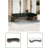 VIDAXL The Living Store 8-tlg. Garten-sofagarnitur Mit Kissen Grau Poly Rattan – Gartenmöbel – Esszimmergarnituren – Outdoor Möbel – Lounge Set – Rattan Sofa
