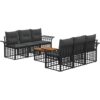 Outdoor-sofagarnitur 7 Stk. Schwarz Und Dunkelgrau Poly-rattan Vidaxl