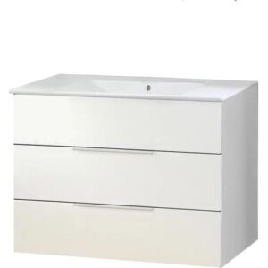 FACKELMANN KARA Waschbecken mit Unterschrank 80 cm breit, Weiß, Waschbecken…