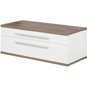 FACKELMANN STANFORD Waschbeckenunterschrank 110 cm breit, Weiß/Braun hell
