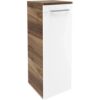 FACKELMANN VERONA Midischrank 30 cm breit, Weiß Hochglanz/Braun Dunkel,…