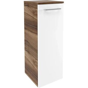 FACKELMANN VERONA Midischrank 30 cm breit, Weiß Hochglanz/Braun Dunkel,…