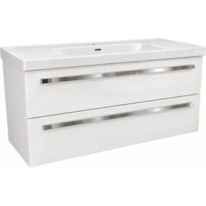 BADEDU TESSANO Waschbecken mit Unterschrank 120 cm breit, Weiß, Waschbecken…