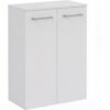 FACKELMANN B.ROUND Doppel Midischrank 60 cm breit, Weiß, mit Wäschekorb