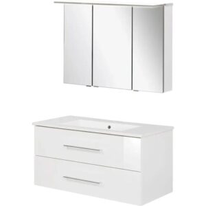 FACKELMANN B.PERFEKT Waschtisch Set mit Spiegelschrank 103 cm breit, Weiß,…