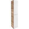 Fackelmann B.BRILLANT Hochschrank, 30 cm breit, Weiß Glas/Braun hell