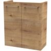FACKELMANN SBC MILANO Waschbeckenunterschrank Gäste WC 55 cm breit, Braun…
