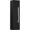 BADEDU FILS Hochschrank 33 cm breit, Schwarz, Griff Silber