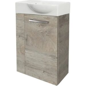 FACKELMANN SBC STANFORD Gäste WC Waschtisch Set 45 cm breit, Braun hell,…