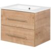 FACKELMANN B.PERFEKT Waschbecken mit Unterschrank 62 cm breit, Braun hell,…