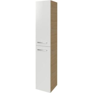 FACKELMANN B.STYLE Hochschrank 30 cm breit, Weiß/Braun, Türanschlag rechts