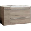 FACKELMANN LUXOR Waschbecken mit Unterschrank 100 cm breit, Braun hell,…