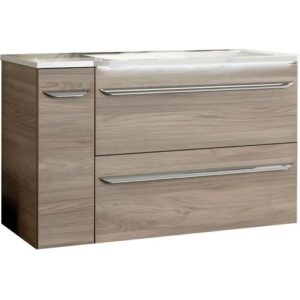 FACKELMANN LUXOR Waschbecken mit Unterschrank 100 cm breit, Braun hell,…