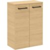 FACKELMANN B.ROUND Doppel Midischrank 60 cm breit, Braun, mit Wäschekorb