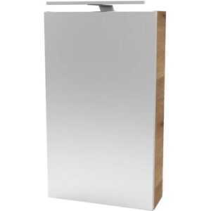 FACKELMANN SBC MILANO Gäste WC Spiegelschrank 40 cm breit, Braun hell,…