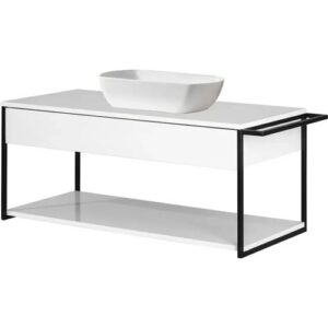 FACKELMANN NEW YORK Waschbecken mit Unterschrank 108 cm breit, Weiß,…