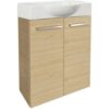 FACKELMANN SBC B.STYLE Gäste WC Waschtisch Set 55 cm breit, Braun,…