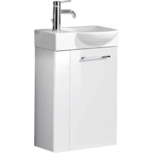 FACKELMANN SBC SCENO Waschbecken mit Unterschrank 45 cm breit, Weiß,…