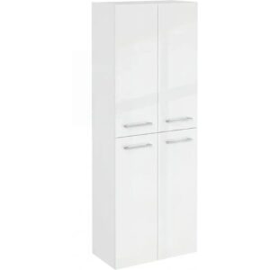 FACKELMANN B.ROUND Doppel Hochschrank 60 cm breit, Weiß, mit Wäschekorb