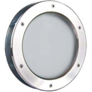 BadeDu Bullauge ø 400 mm Milchglas Edelstahl mit Teleskoprahmen BT40/1 – einseitig…
