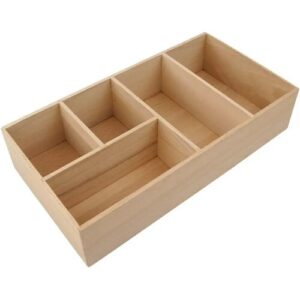 FACKELMANN Schubladen Organizer 17 cm breit, Braun, Buchenholz